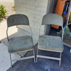 Two Metal Chairs Needs  Clean Up 