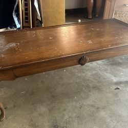 Vintage French Provincial Coffee Table - Shell Motif Detail - $75