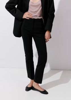 MNG Mango Black Tailored Straight Leg Dress Pants Trousers Size 6