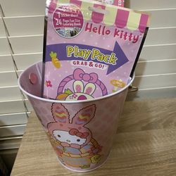 Hello Kitty Basket , Easter Decorated Plastic Eggs, & Goody Bag