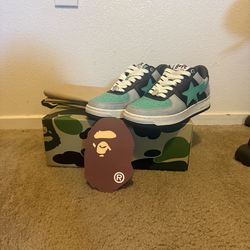A Bathing ape bapesta low Green/grey SIZE 8