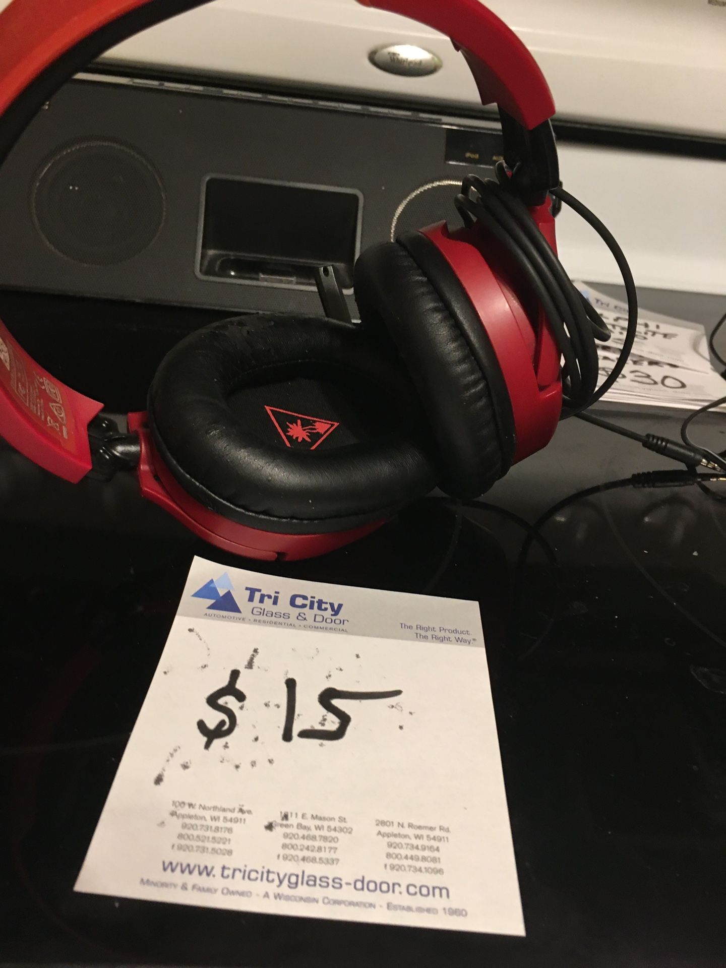 Red And Blue Plug In Headphones