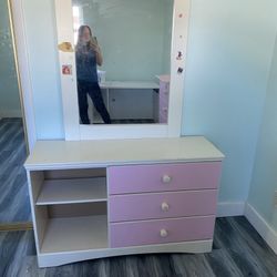 Cómoda/Coqueta Con Espejo Para Niñas