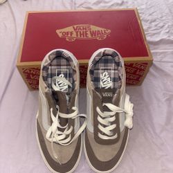 Brown plaid vans