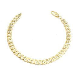 18k Layered Real Gold Filled Cuban Link Anklet Bracelet 10"
