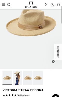 BRIXTON SWIDDLE STRAW FEDORA WOMAN SMALL