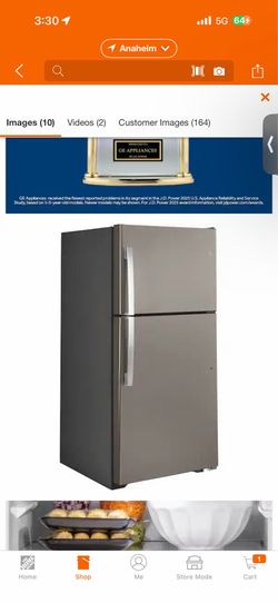 GE 19.2 cu. ft. Top Freezer Refrigerator in Slate, Fingerprint Resistant, Garage Ready