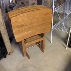 Wooden TV Trays with Stand