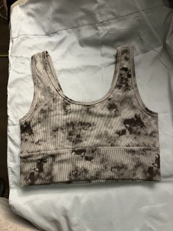 Top Deportivo De Punto acanalados Teñida Gris/negro Size Mediano 