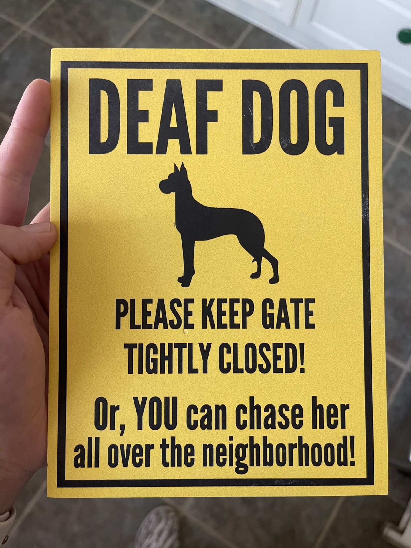 Deaf Dog Yard Sign