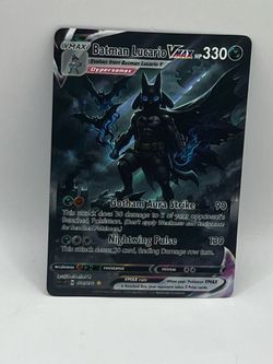 Non TCG Pokemon Batman Lucario Vmax Fan Art Card