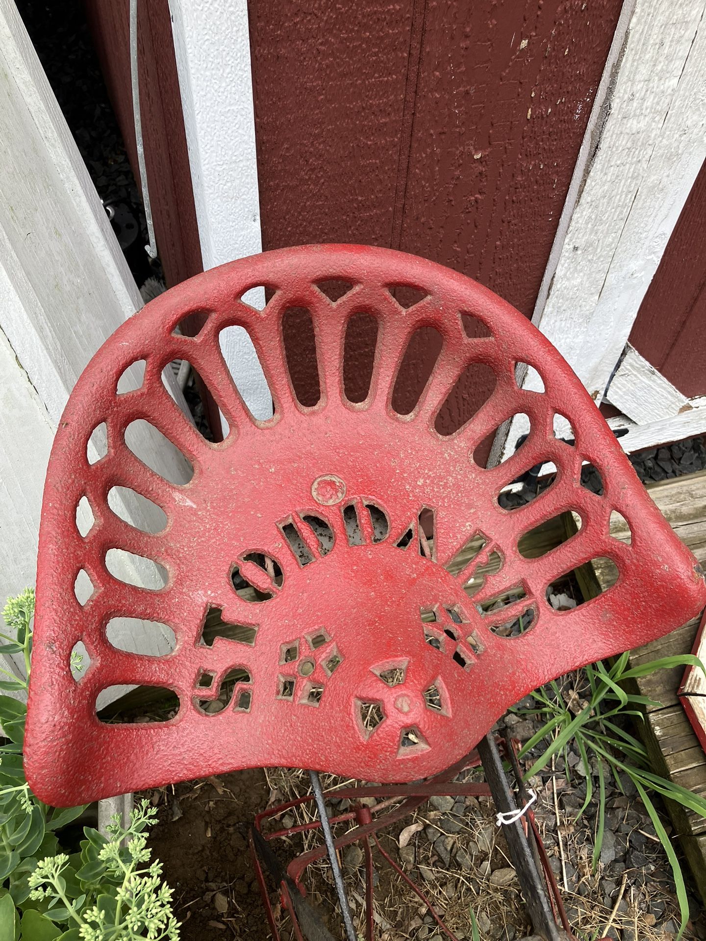 Vintage Stoddard Cast Iron Tractor Seat Antique Farm Tools Equipment