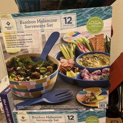 Bamboo Melamine Server ware Set New
