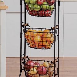 3 Tier Wire Basket Stand