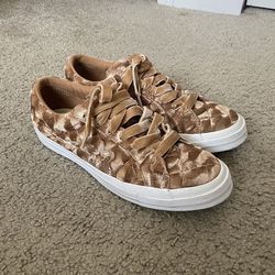 Worn Tyler the Creator Golf Le Fleur Quilted Velvet Brown Converse 10.5