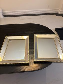 Gold Beaded Wall Mirrors Set of 2