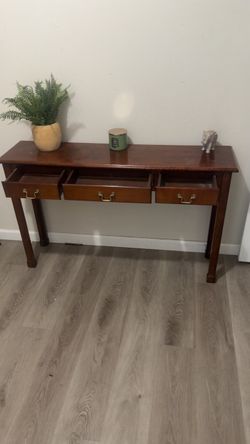 Wood Console Table with 3 Drawers