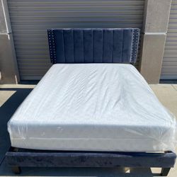Queen Bed Frame With Mattress 