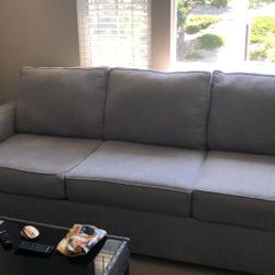 Beautiful Grey 3 Seater Couch And Loveseat Like New