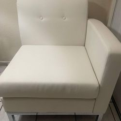 OSP Home Furnishings Wall Street Single Armchair White Faux Leather