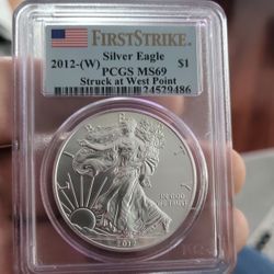 2012 (W)  $1 American Silver Eagle PCGS MS 69 First Strike

 Struck at West Point

