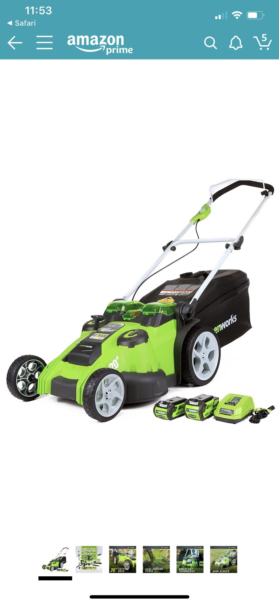 Green works lawn mower leaf blower weed eater