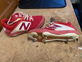 Red balance baseball spikes