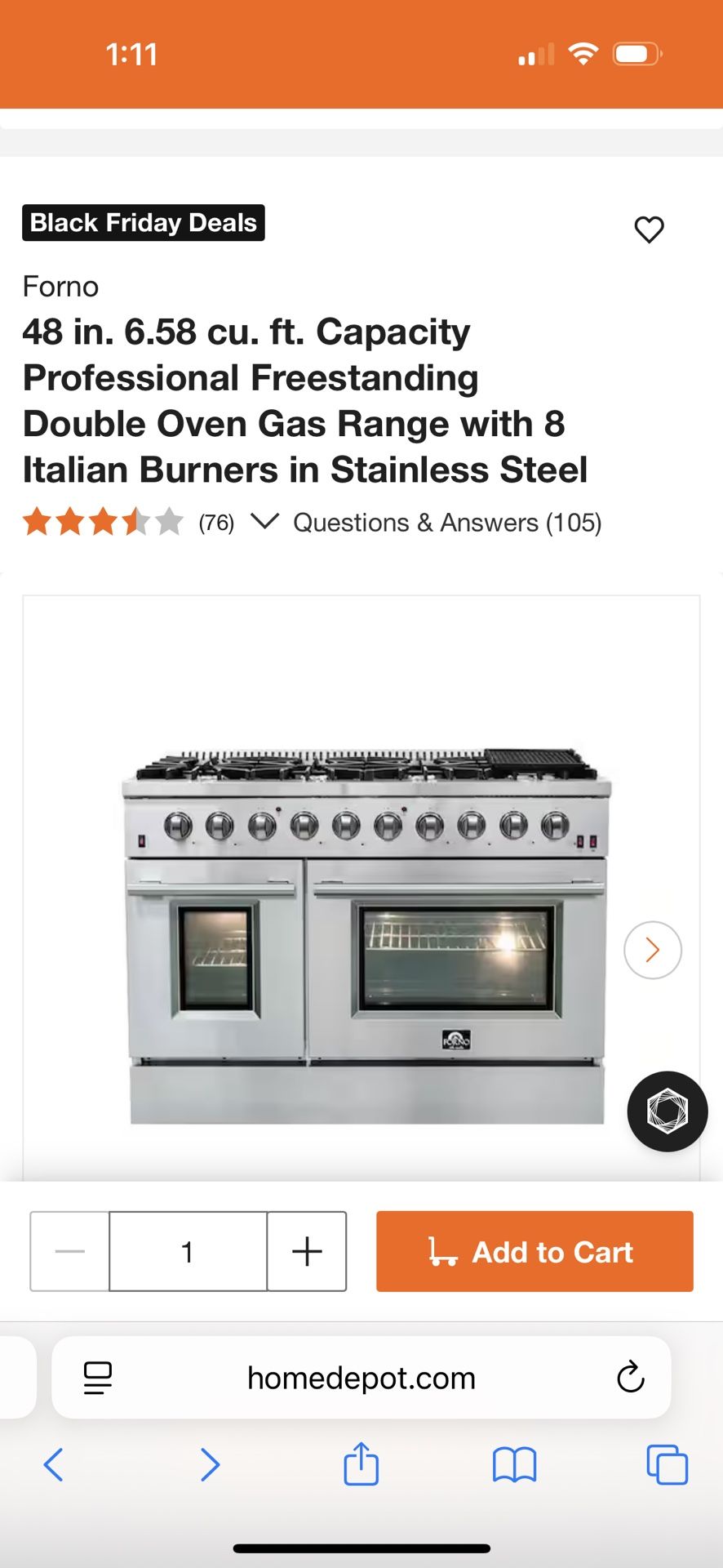 48 Inch Gas Range