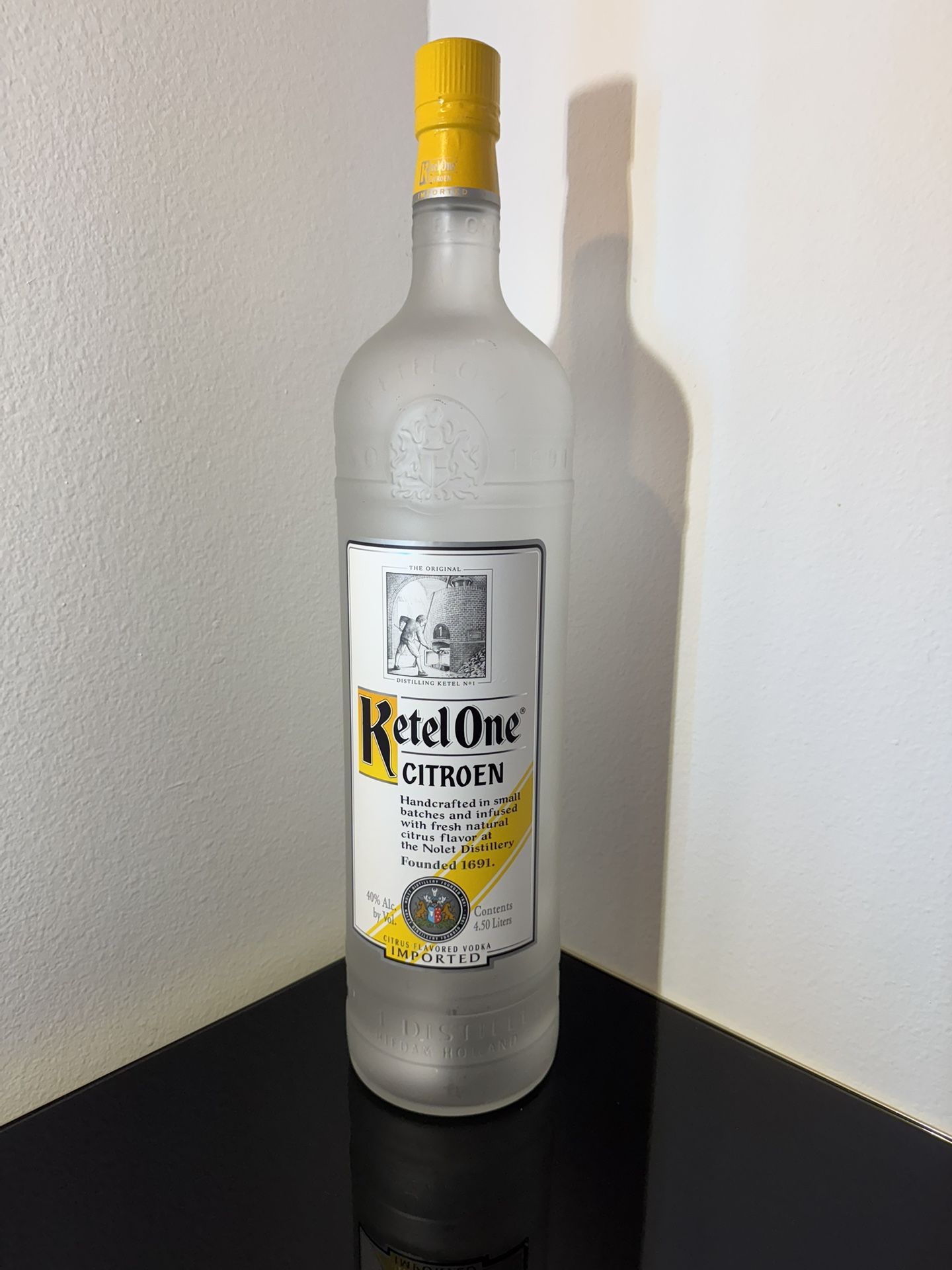 Ketel One Citroen Vodka Display Bottle 4.5 Liter Empty 22in. Tall Great For Man Cave
