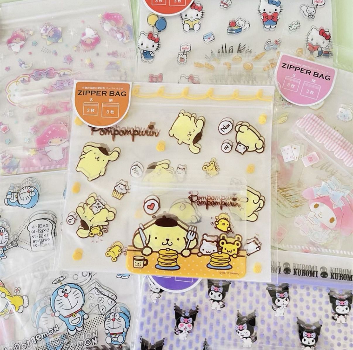Sanrio Japan Pompompurin Zipper Bags