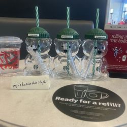 Starbucks Bear Glass Cup 