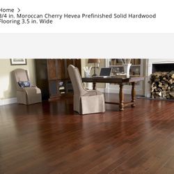 3/4 in. Moroccan Cherry Hevea Prefinished Solid Hardwood Flooring 3.5 in. Wide
