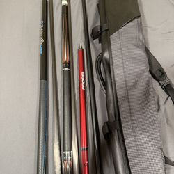 Cuetec Propel Jump Cue, Cuelees Tyrant 2 with Cynergy Shaft Radial, and Predator Urbain Case 3x5