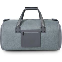 Garment Bags for Travel - Water Repellent Garment Bag with Shoe Compartment - 2 in 1 Convertible Suit Bag Travel with Shoe Bags - Medium Dark Gray ( p