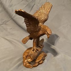 Eagle Statue Red Mill Mfg Pecan Resin Wood Look