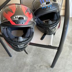 HJC i10 Motorcycle Helmets 1 Red & 1 Blue