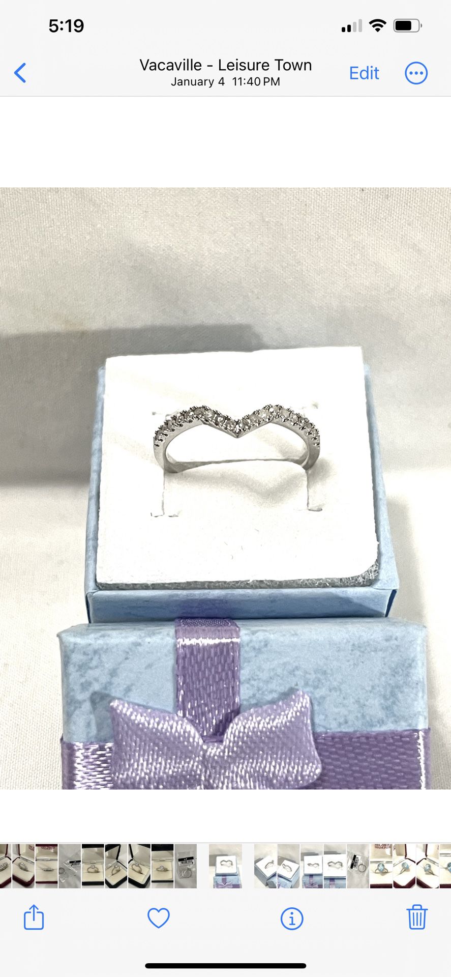 Brand New 17 Authentic Diamonds Set In A Solid Silver Prom Ring. Size 7. I Will Bring A Diamond Tester. 