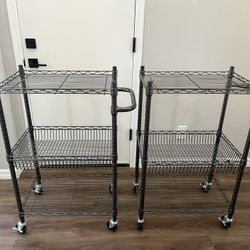 Heavy duty 3 tier wire cart with wheels