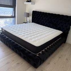 New In Box King Bed Frame With Mattress (Read Description Below)