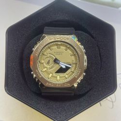 Gold G Shock Watch New 