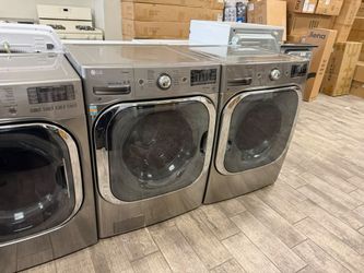 LG stainless steel frontload washer and dryer set electric with warranty