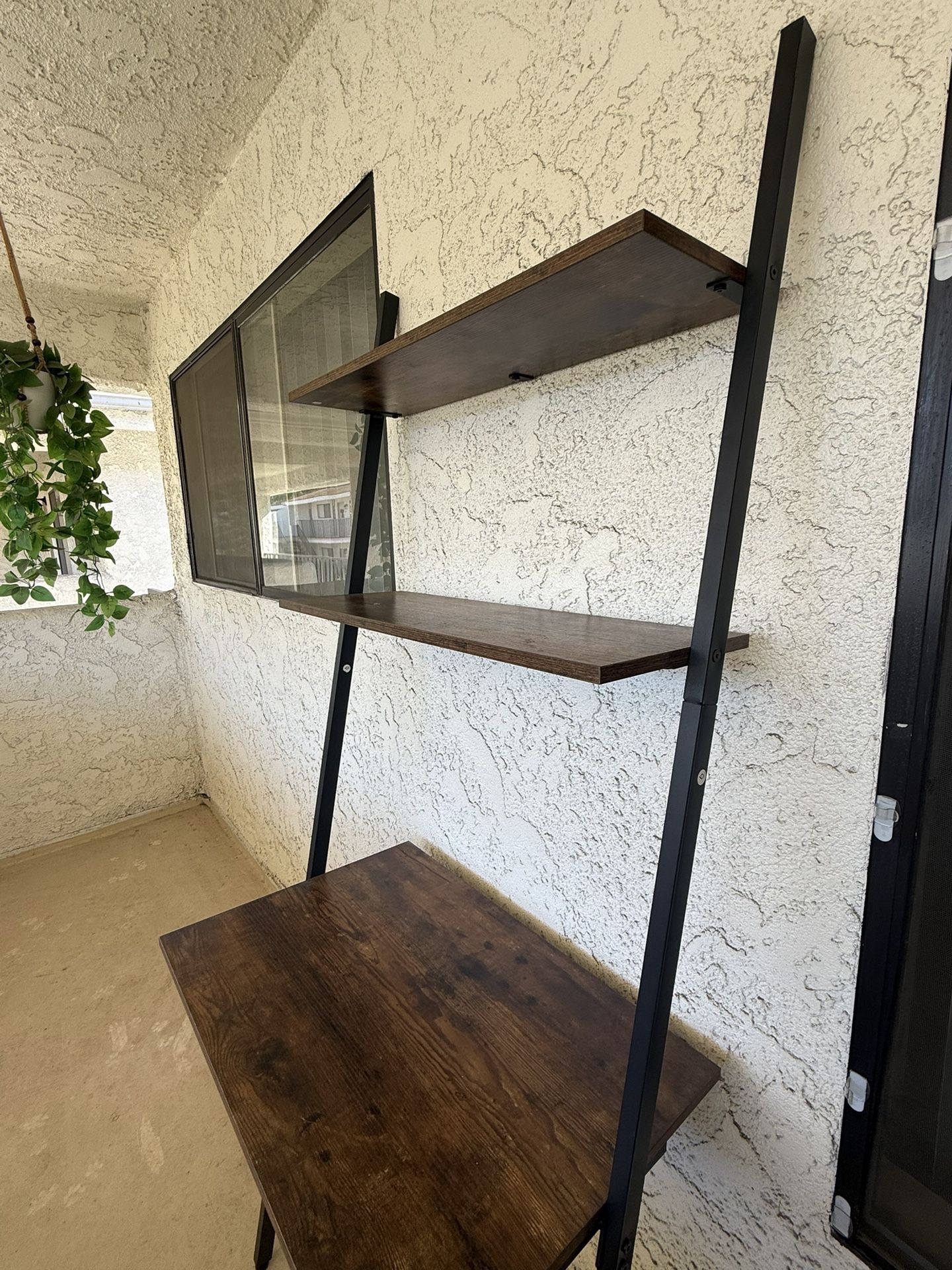 Leaning Desk With shelves