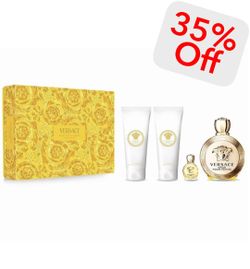 Versace Eros Pour Femme. Eau De Parfum Set. 4 Pieces gift set for women.