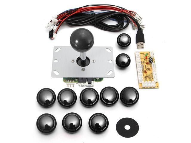 Dual Pl Black Game DIY Arcade Game Console Set Kits Replacement Parts USB Encoder to PC Joystick and