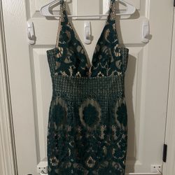 Green Holiday Mini Dress M 