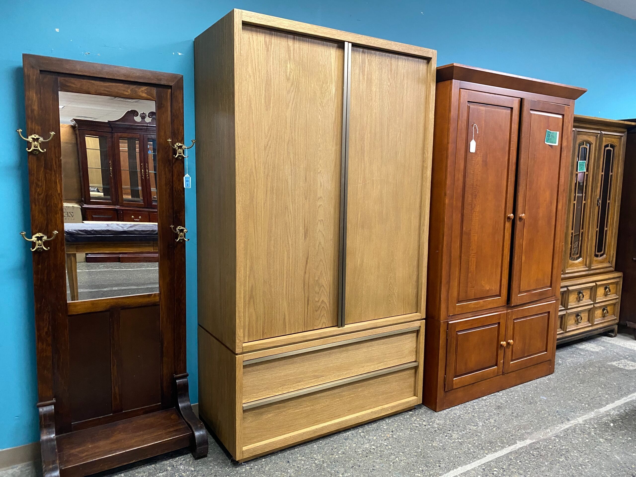 RESTORATION HARDWARE Benzier Armoire in Natural Oak/Champagne