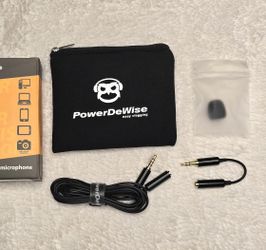 PowerDeWise Professional Grade Lavalier Microphone - Lav Mic for Camera Phone iPhone GoPro Video Recording ASMR - Small Noise Cancelling 3.5mm
