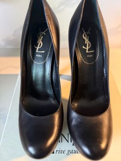 YSL Yves Saint Laurent Black Leather Pumps Size 8