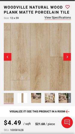 Woodville Natural Matte Wood Tile