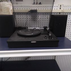 Jensen3-speed Stereo Turntable With Speakers And Dual Bluetooth Transmit Receive